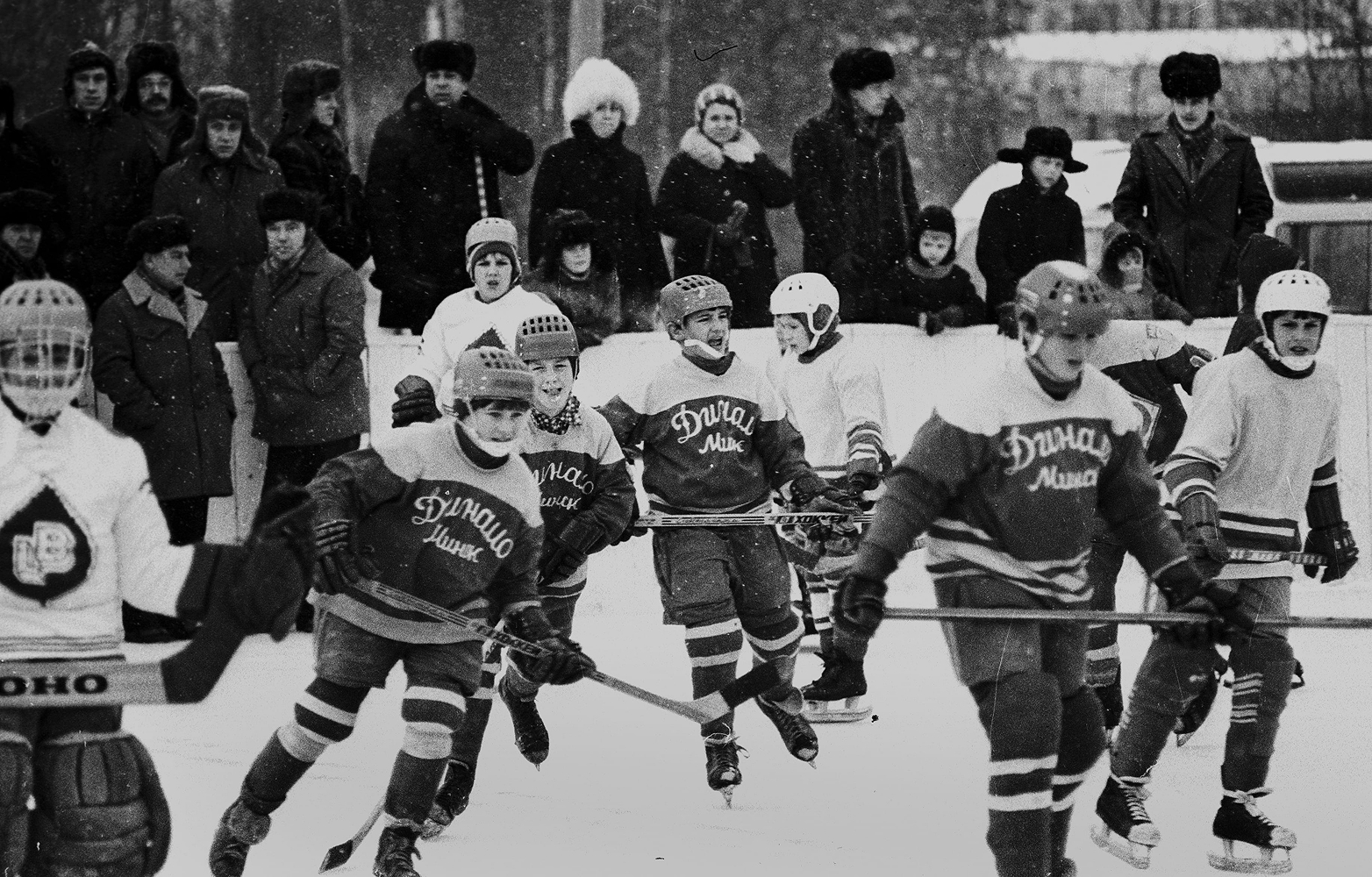 1981 г. Турнир «Золотая шайба». Юные хоккеисты во время матча