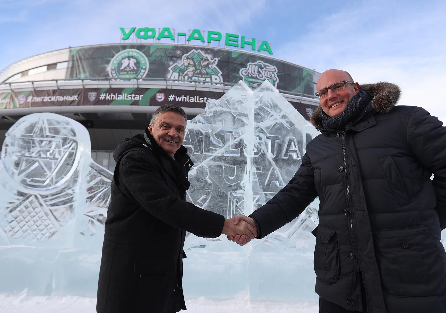 Рене Фазель и Дмитрий Чернышенко у Уфа-арена